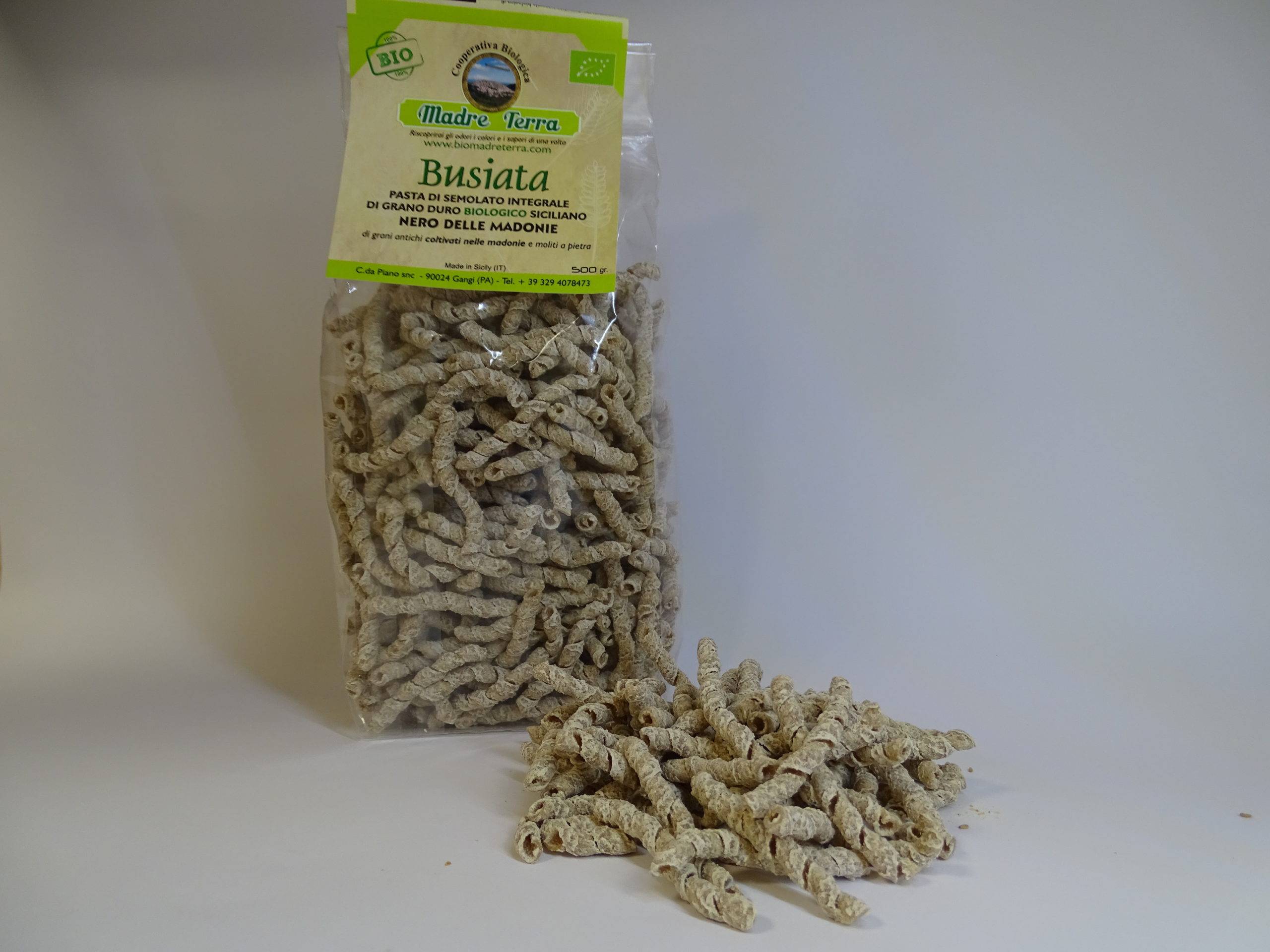 busiata scaled Pasta Artigianale di grani antichi Siciliani BIO Integrale Molita a pietra Trafilata al bronzo - Busiata gr 500