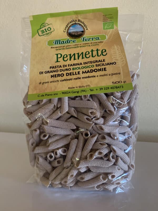 Pasta Artigianale di grani antichi Siciliani BIO Integrale Molita a pietra Trafilata al bronzo -PENNETTE gr 500